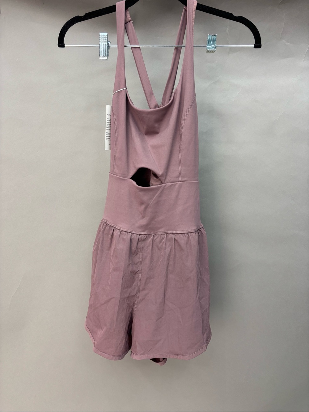 Mauve Pink Sleeveless Romper with Cutout